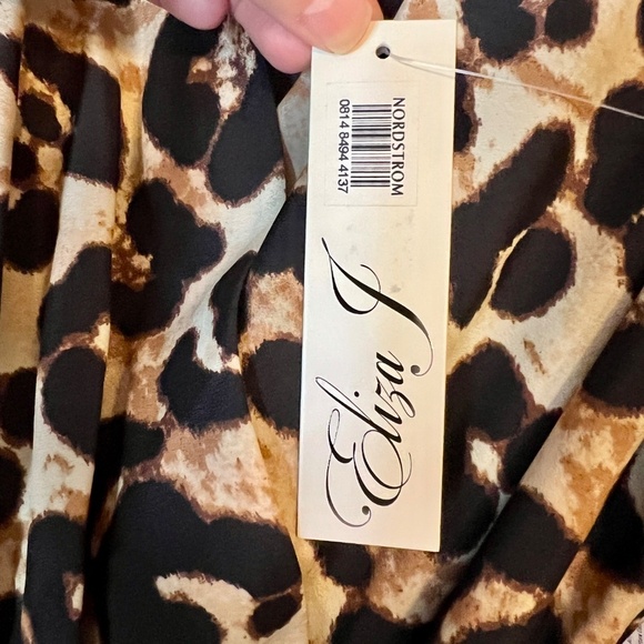 $138 NWT Eliza J. Leopard Cheetah Print Faux Wrap Midi Dress Size 10 - Picture 9 of 10